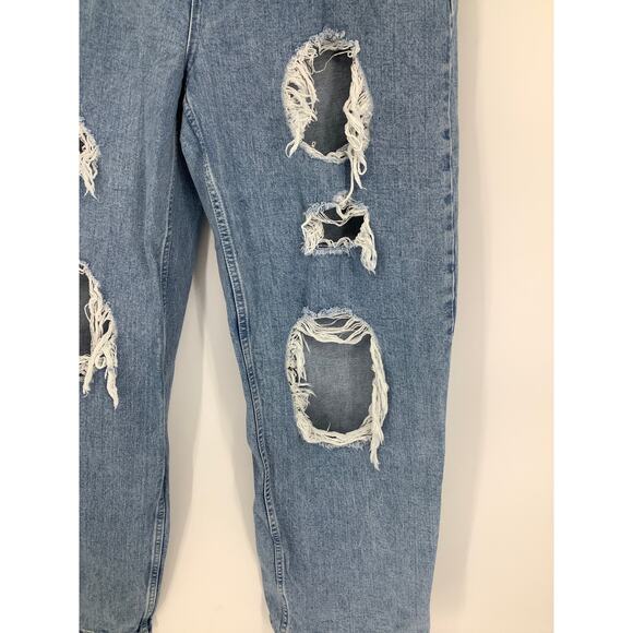 BDG Urban Outfitters Women\'s 34 Blue Destroyed High Rise Boyfriend Jeans L27-26